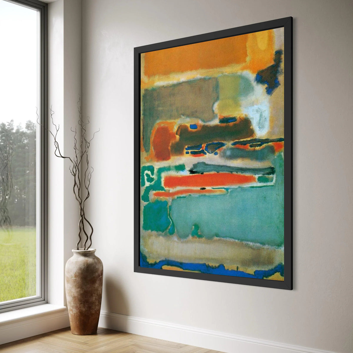 Abstract Color Block Canvas Wall Art, Mid Century Modern Canvas, Contemporary Art Print, Home Decor Canvas, Vibrant Geometric Print Art