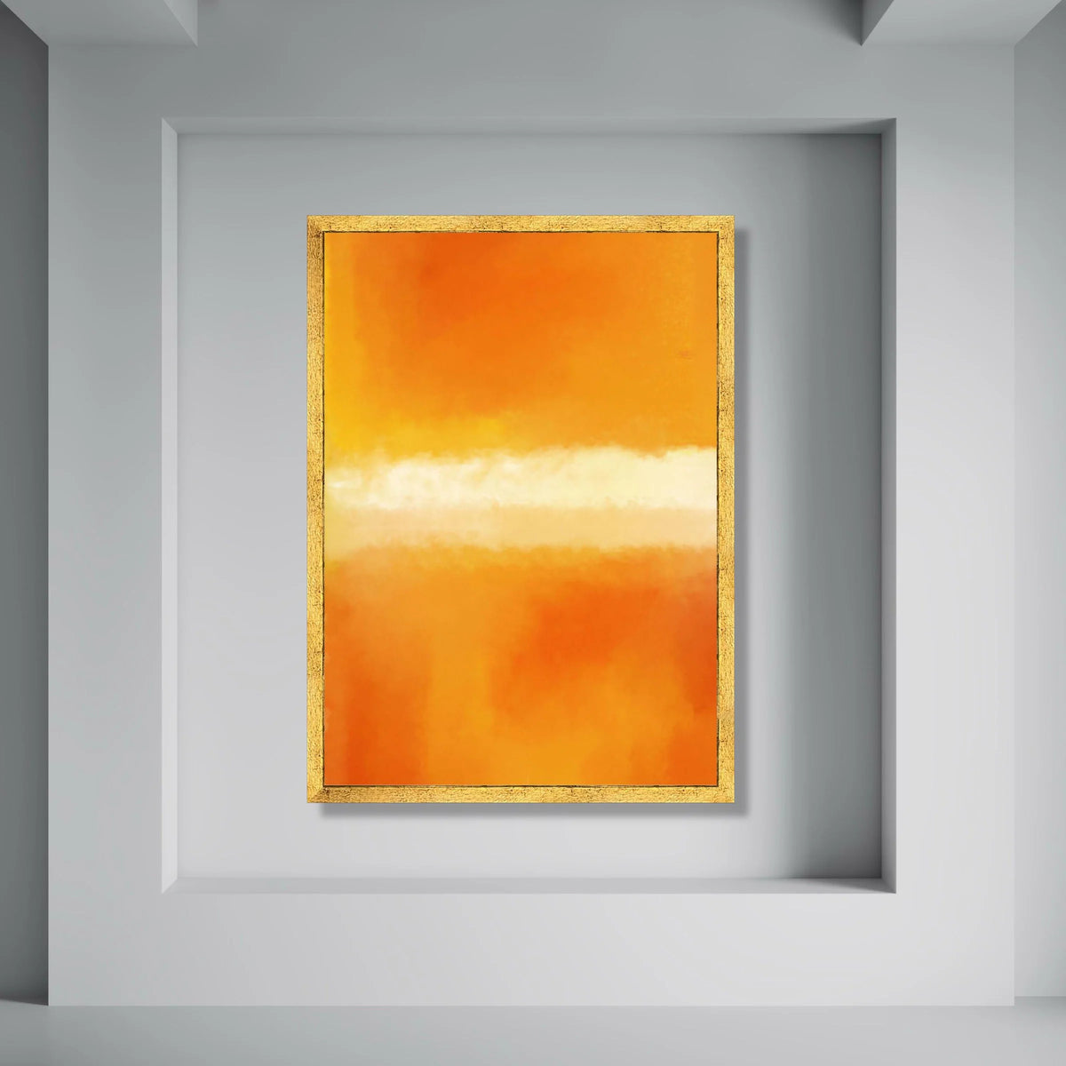 Warm Sunset Glow Canvas Wall Art, Abstract Color Field Painting, Orange and Yellow Home Decor, Modern Minimalist Canvas, Vibrant Print Art