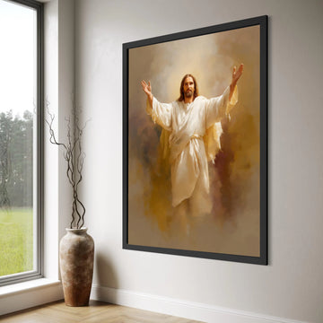 Inspirational Jesus Christ Canvas Wall Art, Religious Christian Decor, Spiritual Home Decoration, Blessed Figure Painting, Faith Print Art
