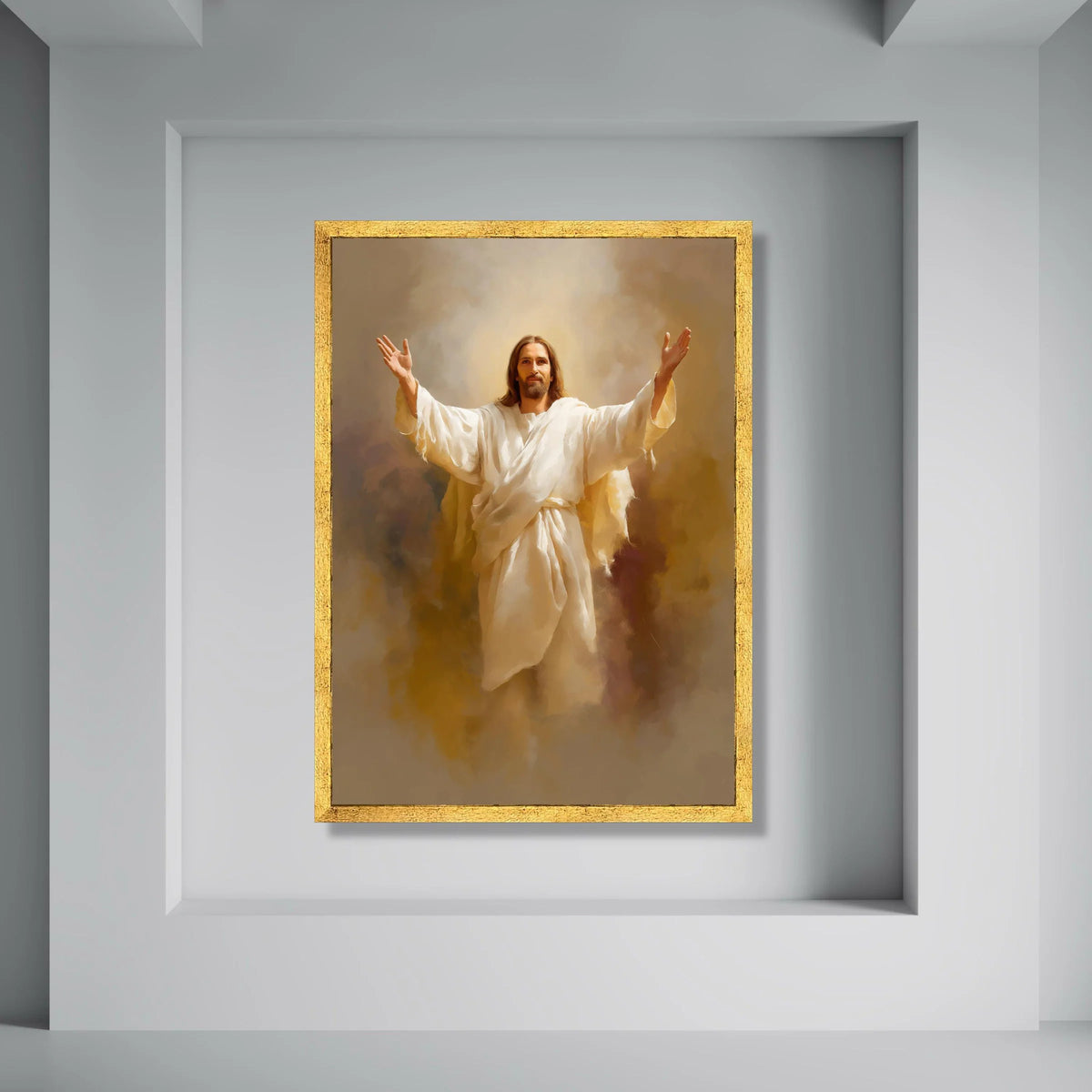 Inspirational Jesus Christ Canvas Wall Art, Religious Christian Decor, Spiritual Home Decoration, Blessed Figure Painting, Faith Print Art