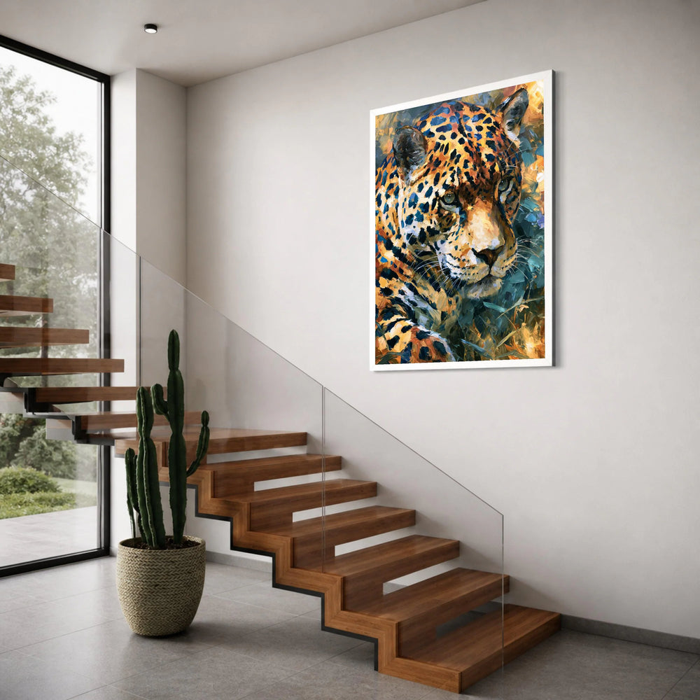 Majestic Jaguar Portrait Canvas, Wildlife Wall Art, Big Cat Close-Up, Nature Animal Canvas, Exotic Safari Decoration Print Art