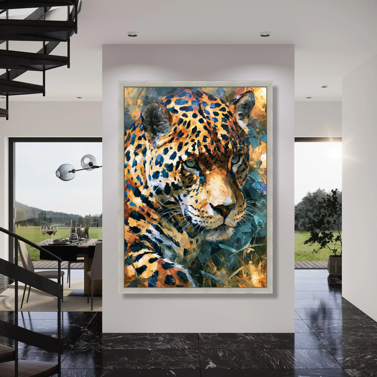 Majestic Jaguar Portrait Canvas, Wildlife Wall Art, Big Cat Close-Up, Nature Animal Canvas, Exotic Safari Decoration Print Art