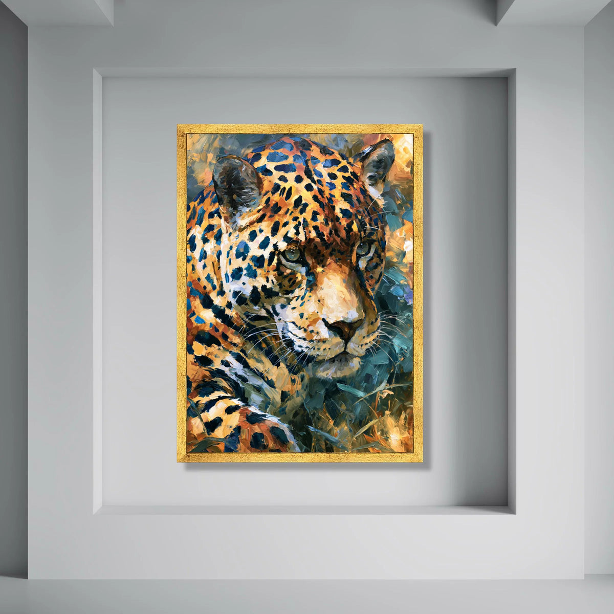 Majestic Jaguar Portrait Canvas, Wildlife Wall Art, Big Cat Close-Up, Nature Animal Canvas, Exotic Safari Decoration Print Art