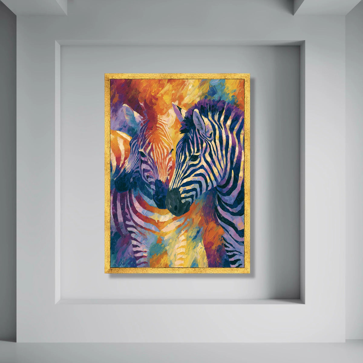 Colorful Zebra Portrait Canvas, Abstract Animal Wall Art, Vibrant Safari Decor, Modern Wildlife Canvas, Home Decoration Artwork Print Art