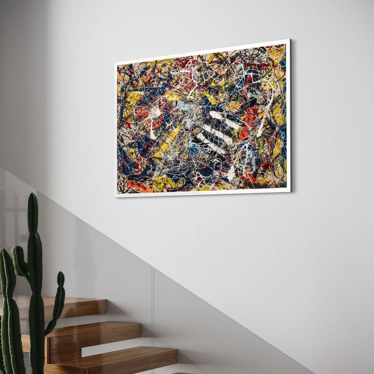Abstract Expressionist Canvas Wall Art, Colorful Splatter Painting, Modern Home Decor, Dynamic Contemporary Art Canvas Print Art