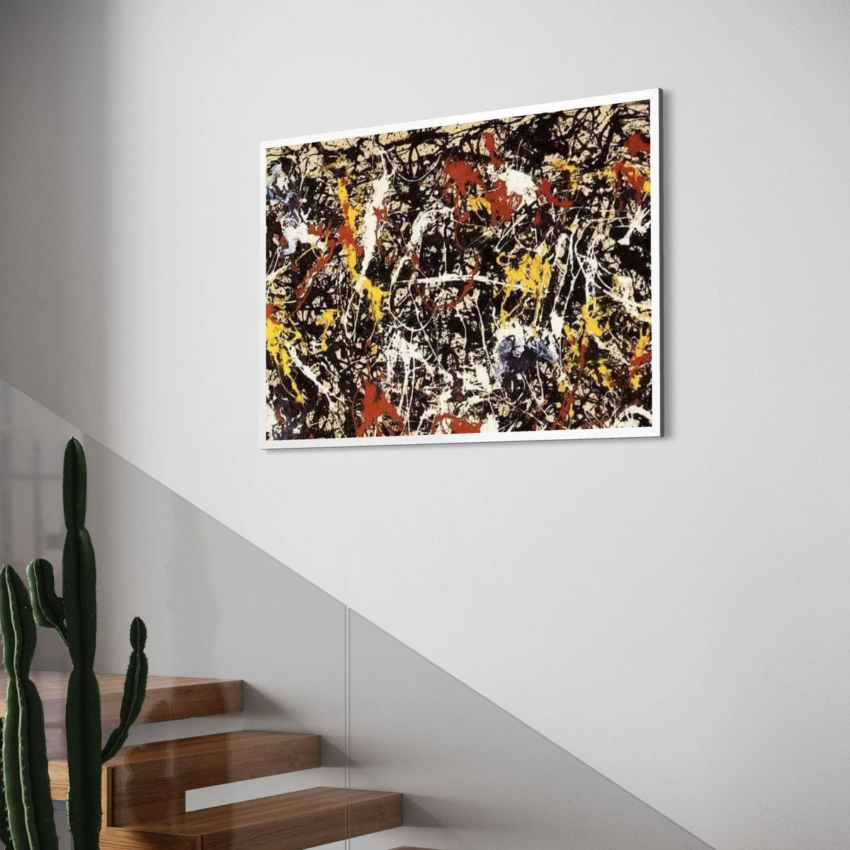 Abstract Expressionist Canvas Wall Art, Dynamic Color Splash Design, Modern Home Decoration, Contemporary Art Print, Ready to Hang Print Art