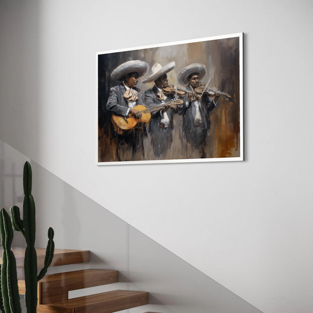 Mariachi Band Performance Canvas, Mexican Musicians Painting, Traditional Music Wall Art, Charro Suits Canvas, Cultural Home Print Art