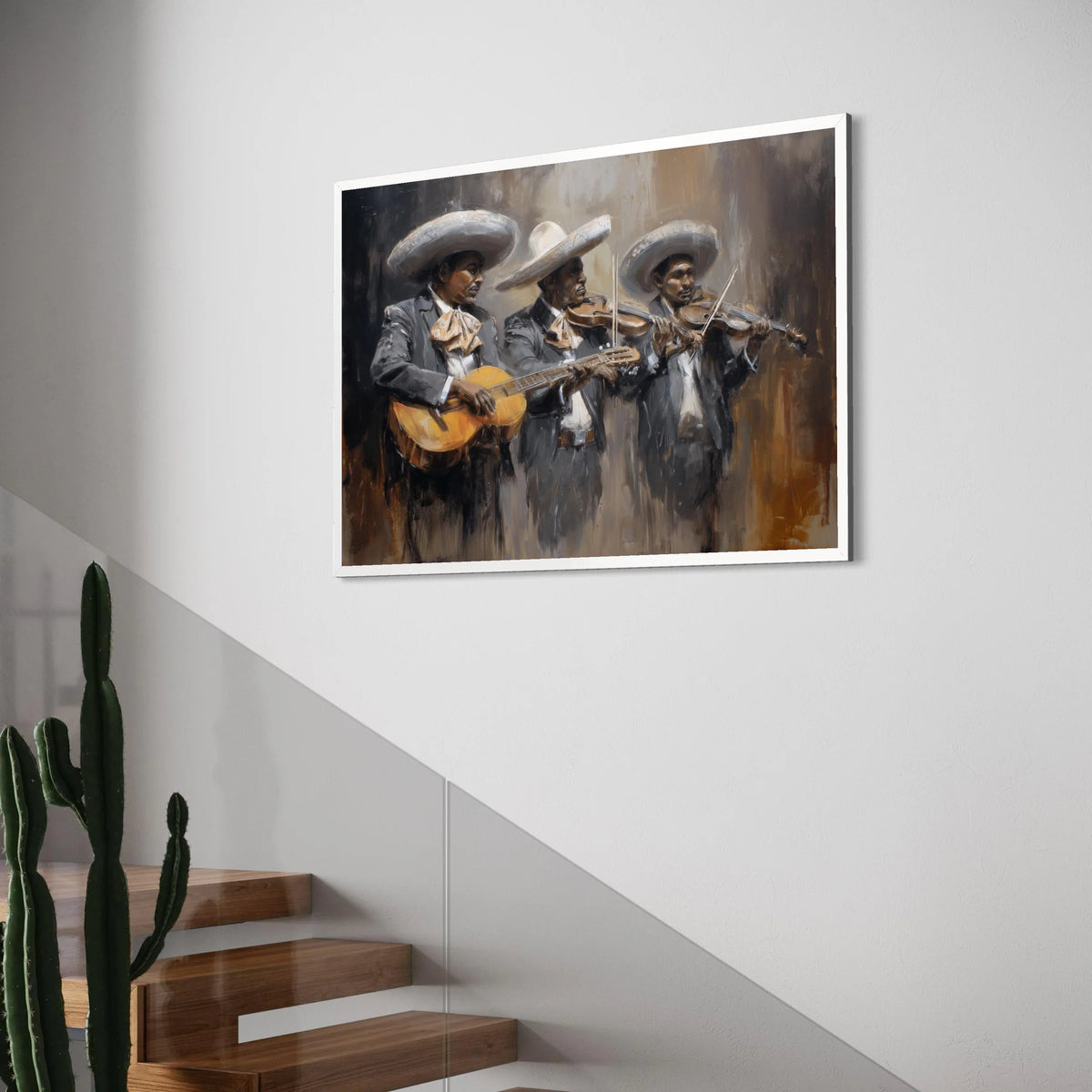 Mariachi Band Performance Canvas, Mexican Musicians Painting, Traditional Music Wall Art, Charro Suits Canvas, Cultural Home Print Art