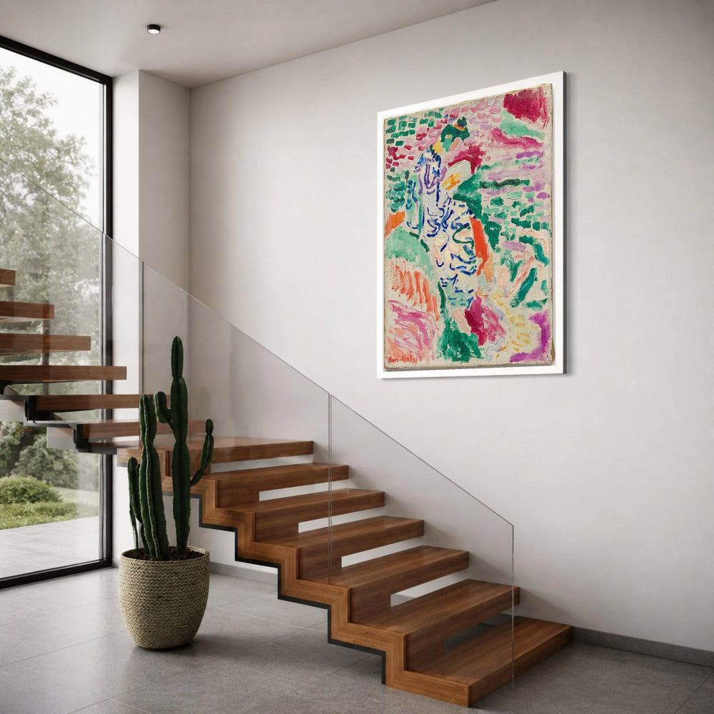 Vibrant Impressionist Woman Canvas, Colorful Abstract Portrait Wall Art, Modern Artistic Home Decoration, Hand-Painted Canvas Print Art