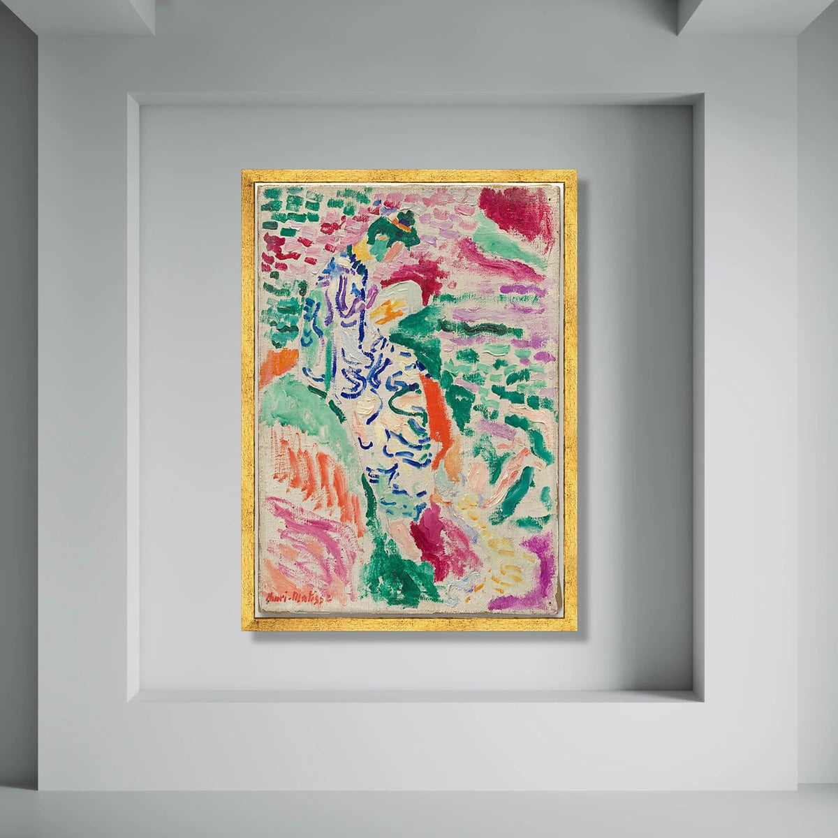 Vibrant Impressionist Woman Canvas, Colorful Abstract Portrait Wall Art, Modern Artistic Home Decoration, Hand-Painted Canvas Print Art
