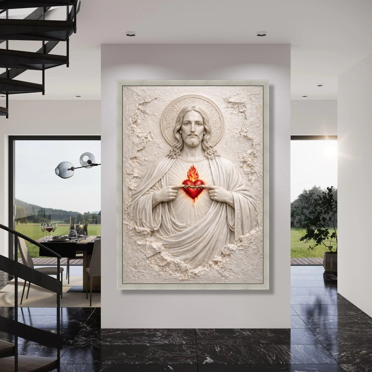 Sacred Heart of Jesus Canvas Art, Christian Religious Wall Decor, Spiritual Home Decoration, Inspirational Religious Canvas Print Art