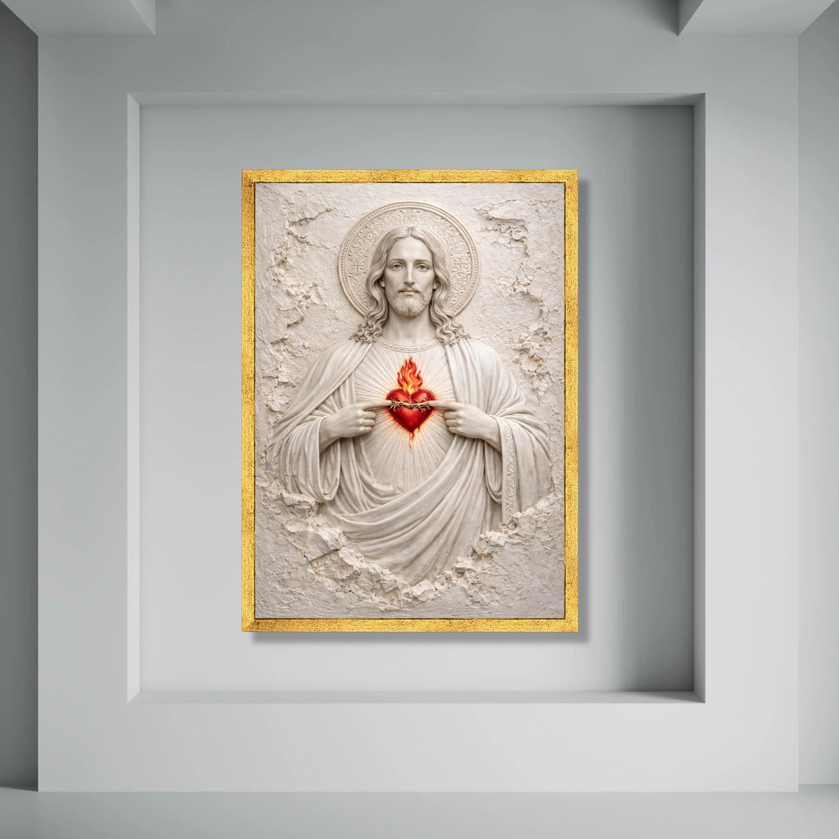 Sacred Heart of Jesus Canvas Art, Christian Religious Wall Decor, Spiritual Home Decoration, Inspirational Religious Canvas Print Art