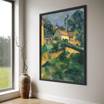 Countryside Village Scene Canvas, Scenic Landscape Wall Art, Rustic Home Decoration, European Nature Painting, Tranquil Rural Print Art