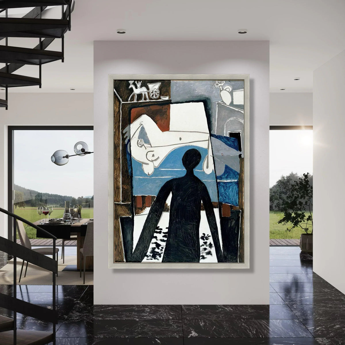 Abstract Silhouette Canvas, Modern Figurative Wall Art, Contemporary Home Decoration, Artistic Canvas Print, Living Room Wall Print Art