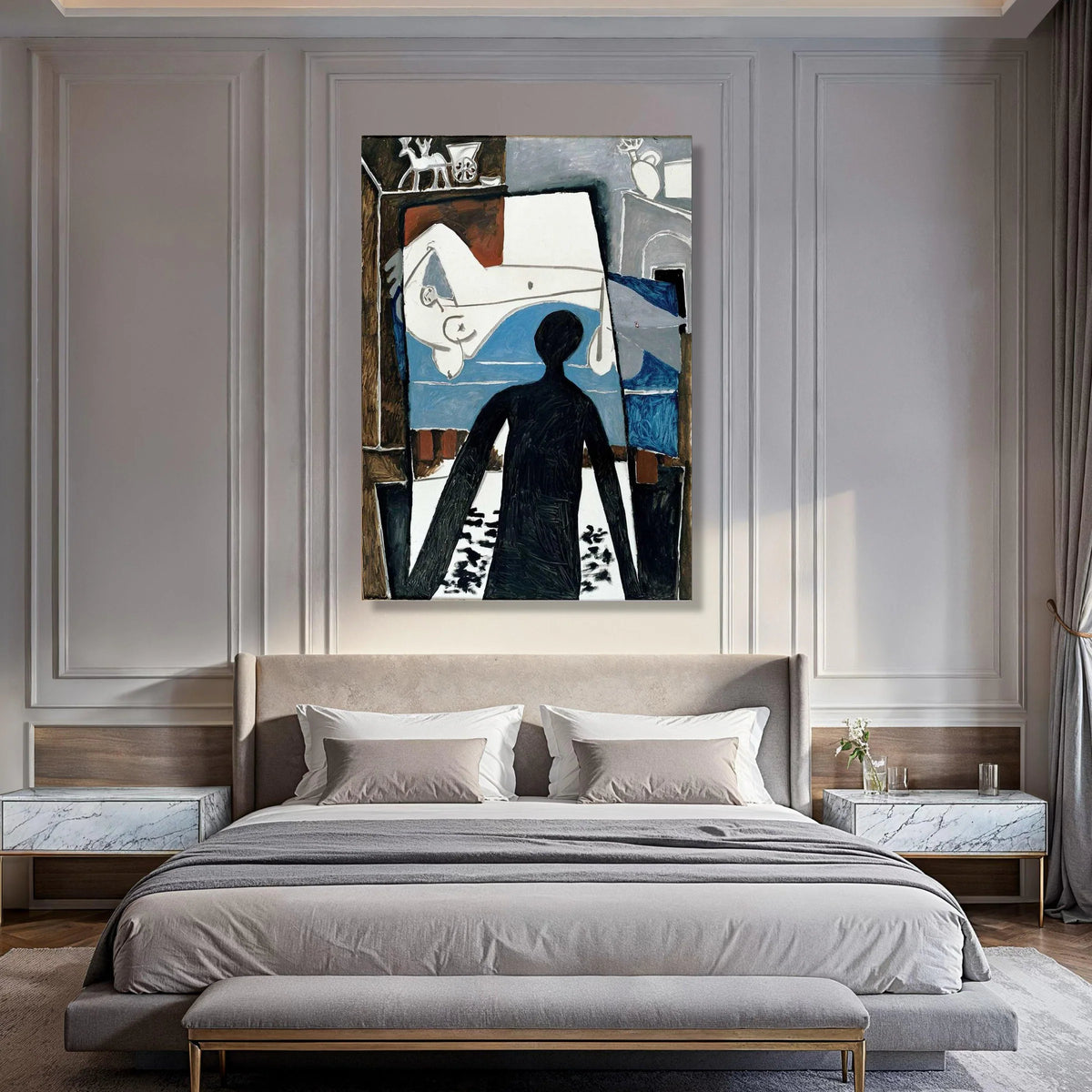 Abstract Silhouette Canvas, Modern Figurative Wall Art, Contemporary Home Decoration, Artistic Canvas Print, Living Room Wall Print Art