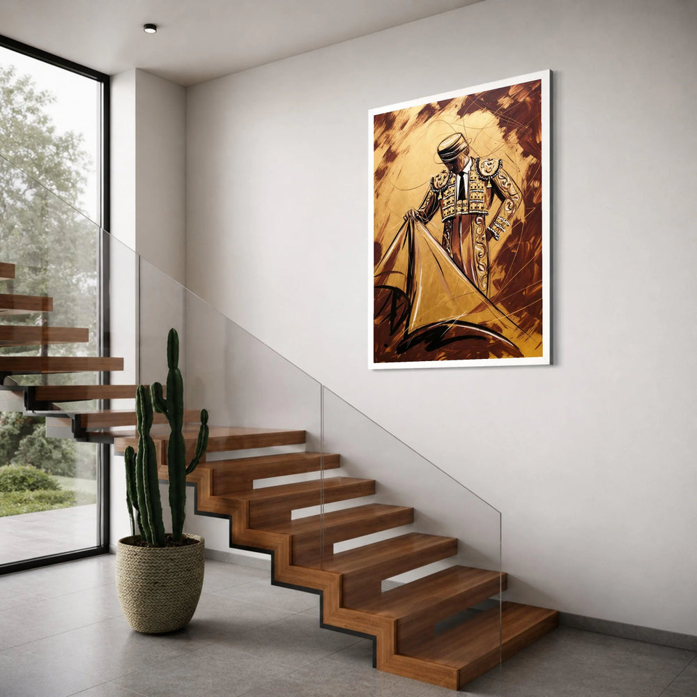 Bullfighter Canvas Wall Art, Matador Painting Canvas, Spanish Art Decor, Traditional Bullfighting Canvas, Elegant Home Wall Print Art