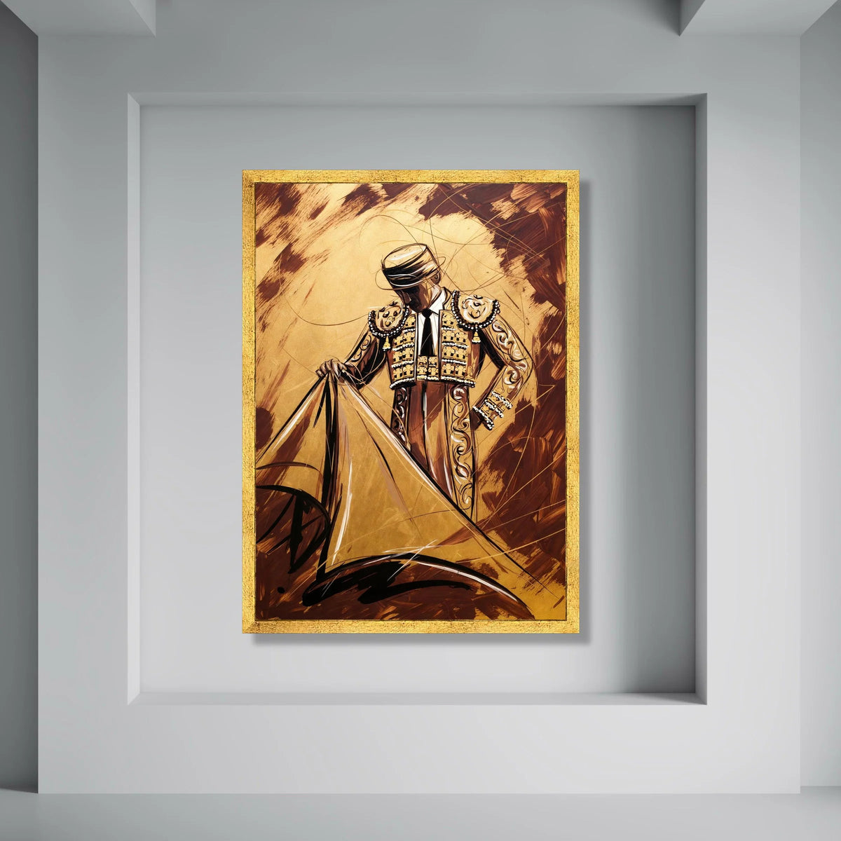 Bullfighter Canvas Wall Art, Matador Painting Canvas, Spanish Art Decor, Traditional Bullfighting Canvas, Elegant Home Wall Print Art