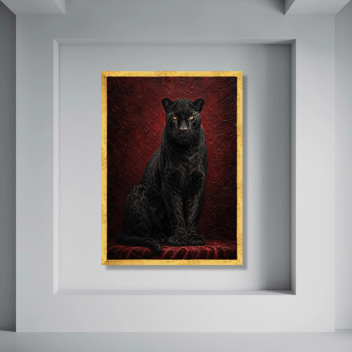 Majestic Black Panther Canvas, Fierce Animal Portrait Wall Art, Wild Cat Home Decoration, Striking Jungle Predator Canvas Print Art