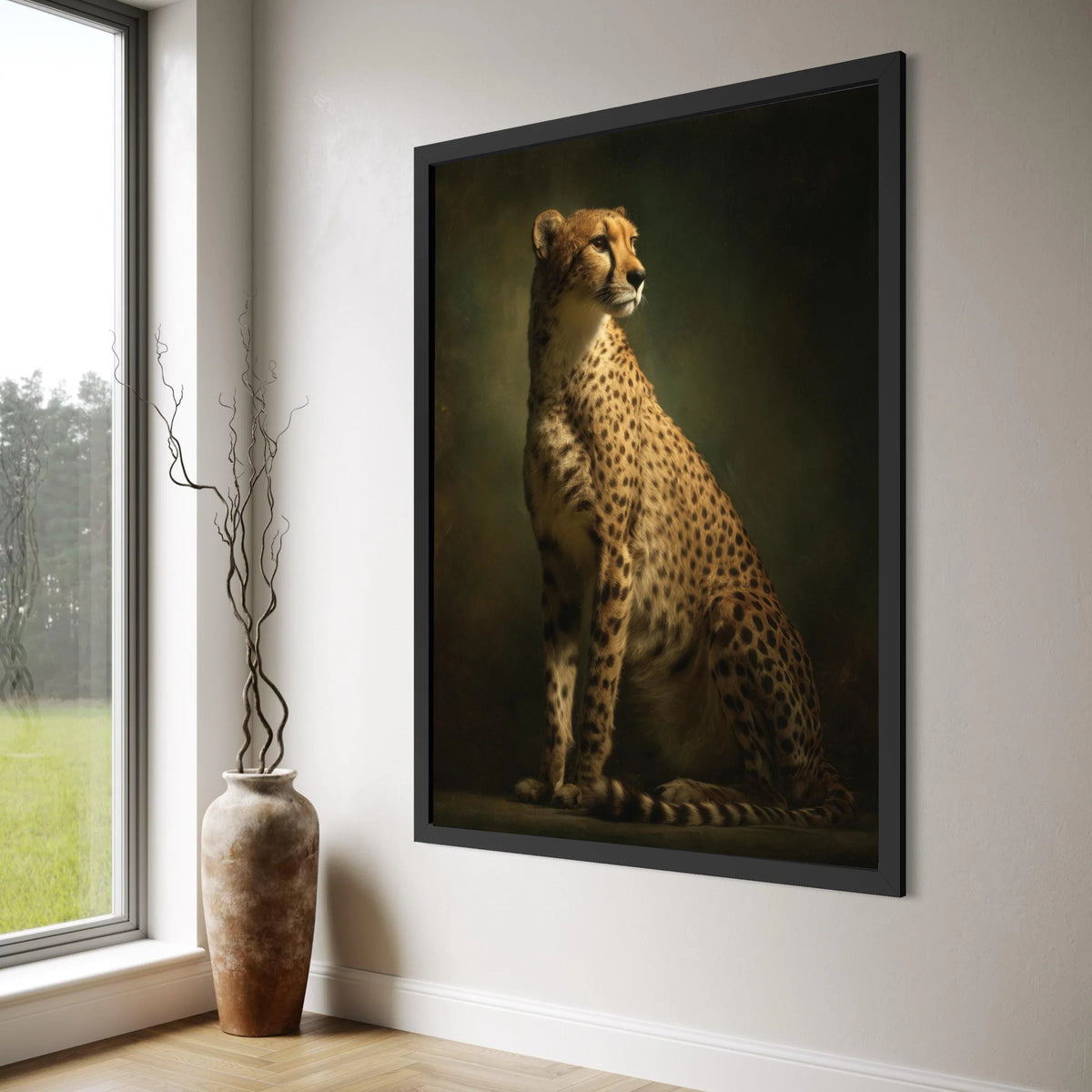 Majestic Cheetah Portrait Canvas, Wild Animal Wall Art, Elegant Safari Decoration, Nature Canvas Print, Ready to Hang Wildlife Art Print Art