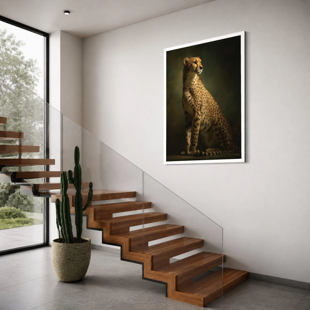 Majestic Cheetah Portrait Canvas, Wild Animal Wall Art, Elegant Safari Decoration, Nature Canvas Print, Ready to Hang Wildlife Art Print Art