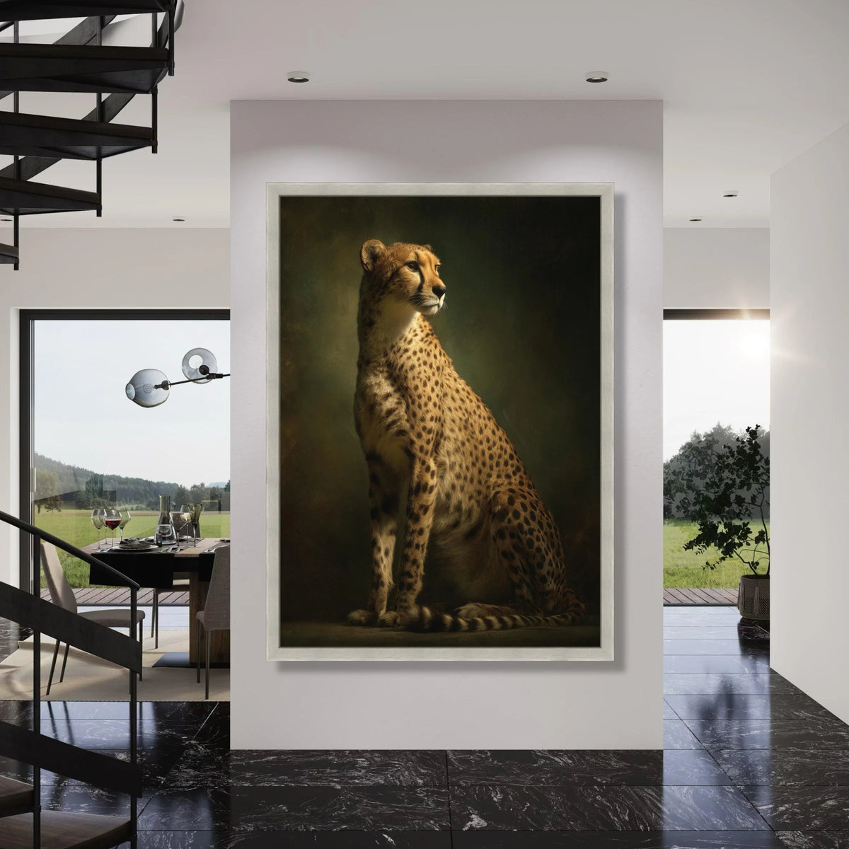 Majestic Cheetah Portrait Canvas, Wild Animal Wall Art, Elegant Safari Decoration, Nature Canvas Print, Ready to Hang Wildlife Art Print Art