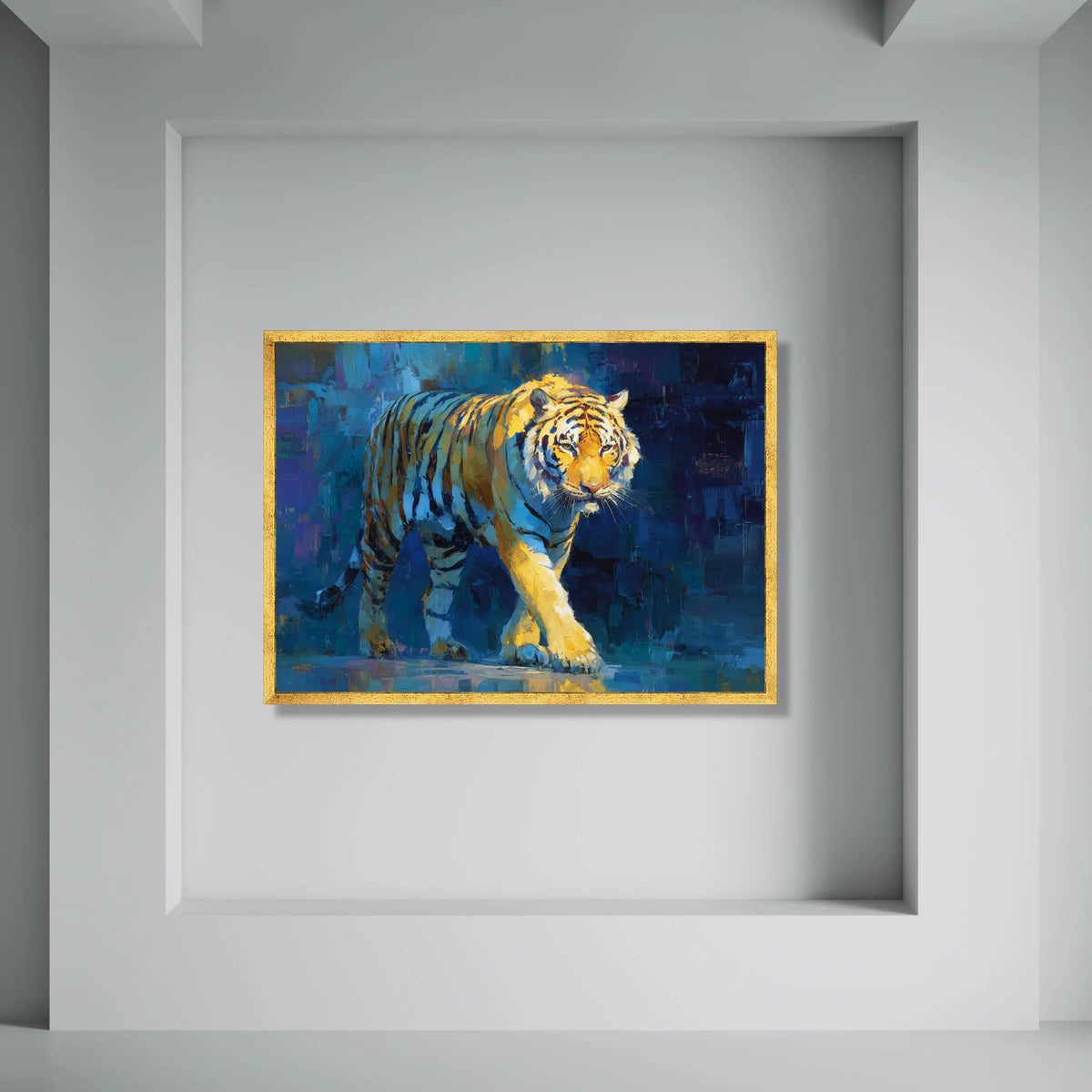 Majestic Tiger Canvas Wall Art, Bold Wildlife Painting, Colorful Animal Portrait, Home Decor Canvas, Nature Wall Art Print Art
