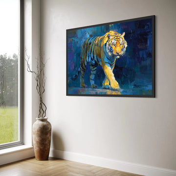 Majestic Tiger Canvas Wall Art, Bold Wildlife Painting, Colorful Animal Portrait, Home Decor Canvas, Nature Wall Art Print Art
