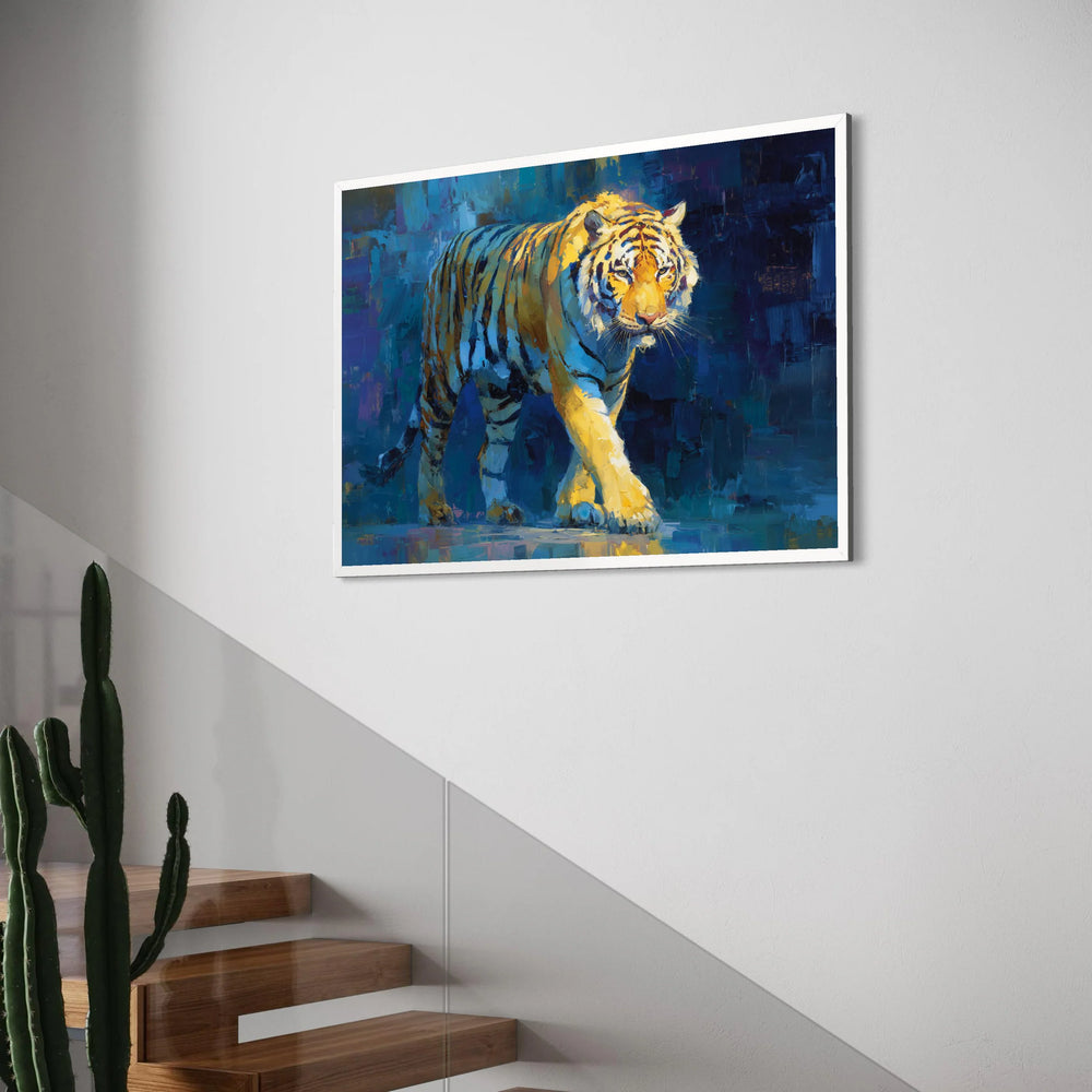 Majestic Tiger Canvas Wall Art, Bold Wildlife Painting, Colorful Animal Portrait, Home Decor Canvas, Nature Wall Art Print Art
