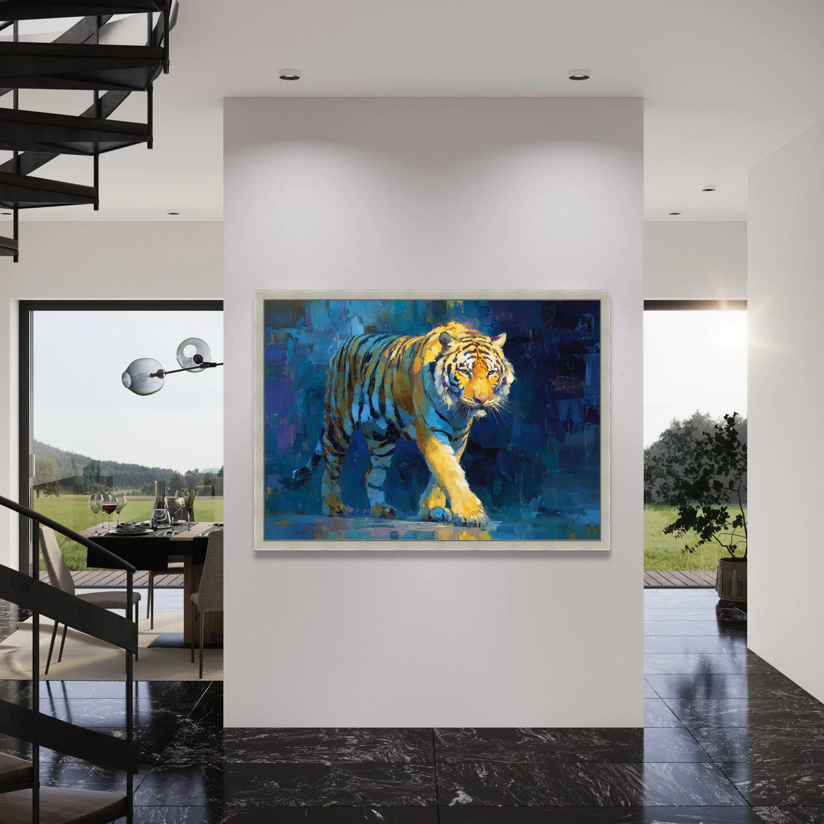 Majestic Tiger Canvas Wall Art, Bold Wildlife Painting, Colorful Animal Portrait, Home Decor Canvas, Nature Wall Art Print Art