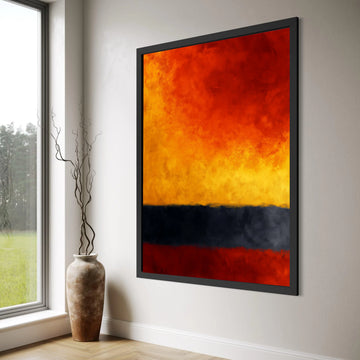 Vibrant Sunset Gradient Canvas Wall Art, Abstract Color Block Painting, Modern Home Decor, Warm Toned Canvas Decoration, Print Art