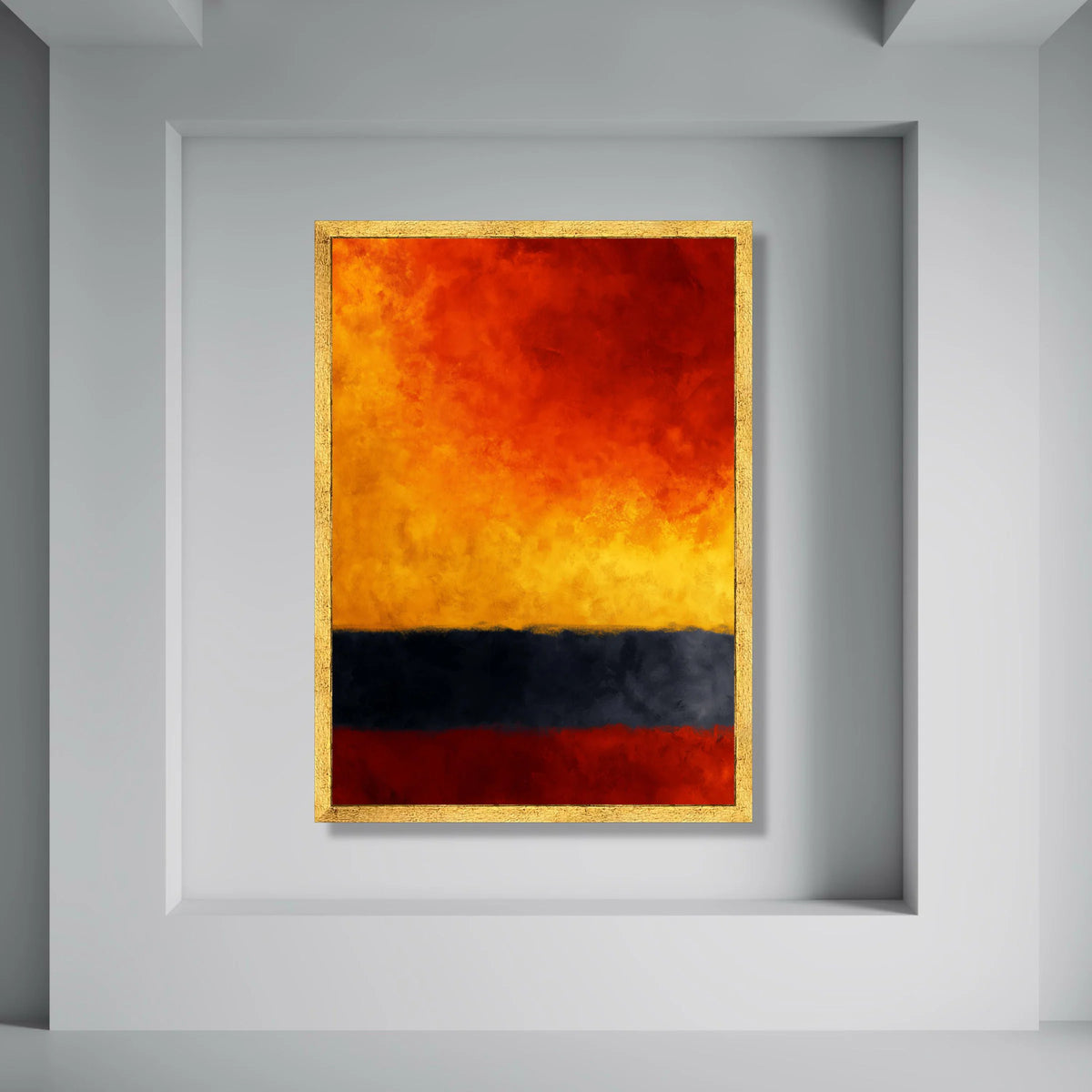 Vibrant Sunset Gradient Canvas Wall Art, Abstract Color Block Painting, Modern Home Decor, Warm Toned Canvas Decoration, Print Art