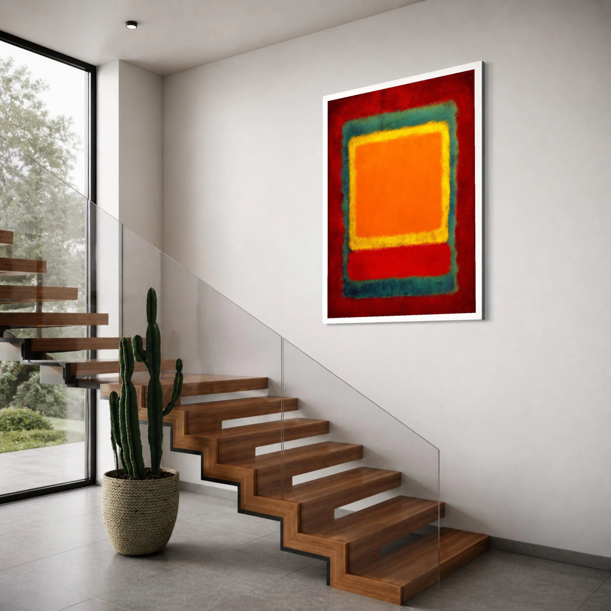 Vibrant Color Block Canvas Wall Art, Abstract Modern Home Decoration, Mark Rothko Style Painting, Bold Geometric Canvas Panel Print Art