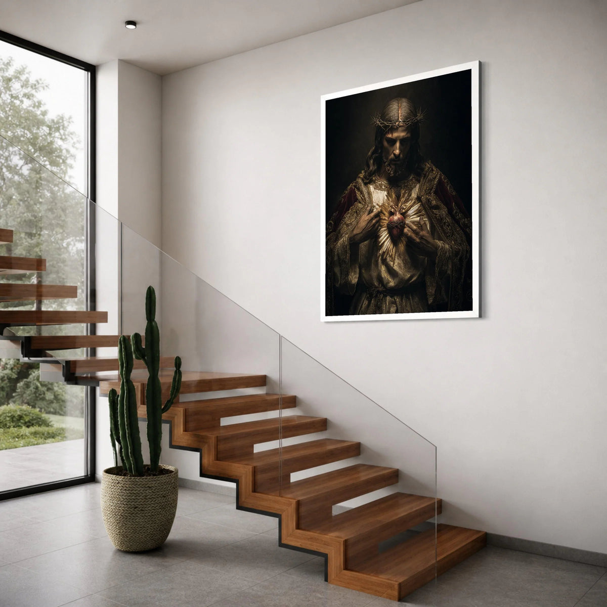 Sacred Heart of Jesus Canvas, Religious Christian Wall Art, Spiritual Devotion Canvas, Home Chapel Decoration, Inspirational Faith Print Art