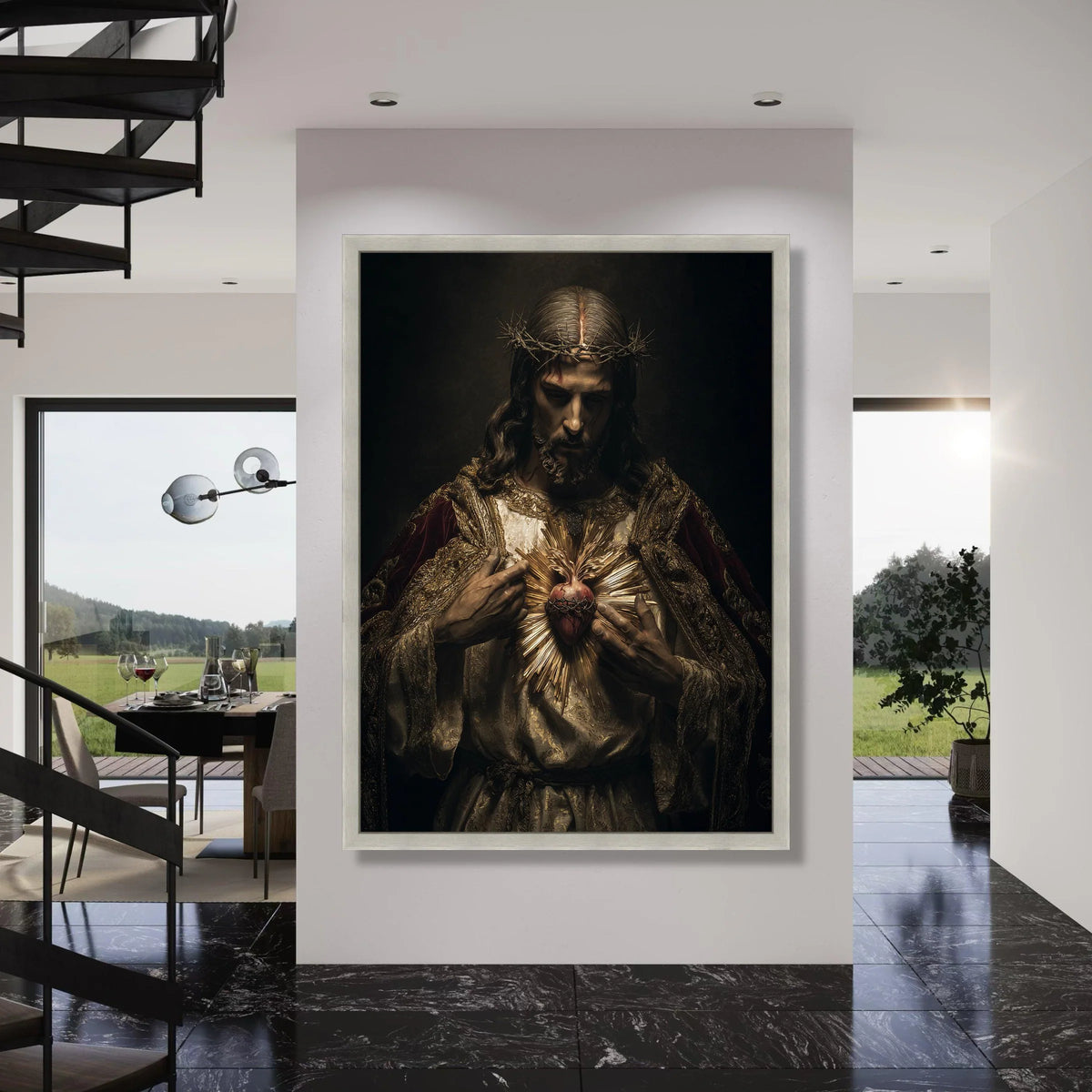 Sacred Heart of Jesus Canvas, Religious Christian Wall Art, Spiritual Devotion Canvas, Home Chapel Decoration, Inspirational Faith Print Art