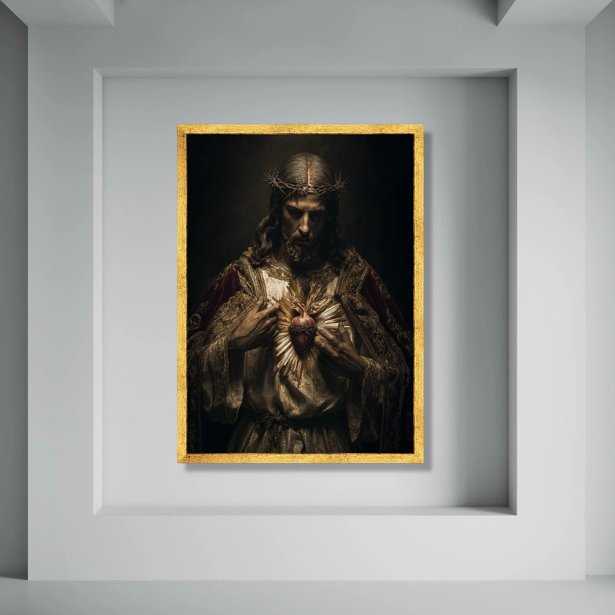 Sacred Heart of Jesus Canvas, Religious Christian Wall Art, Spiritual Devotion Canvas, Home Chapel Decoration, Inspirational Faith Print Art