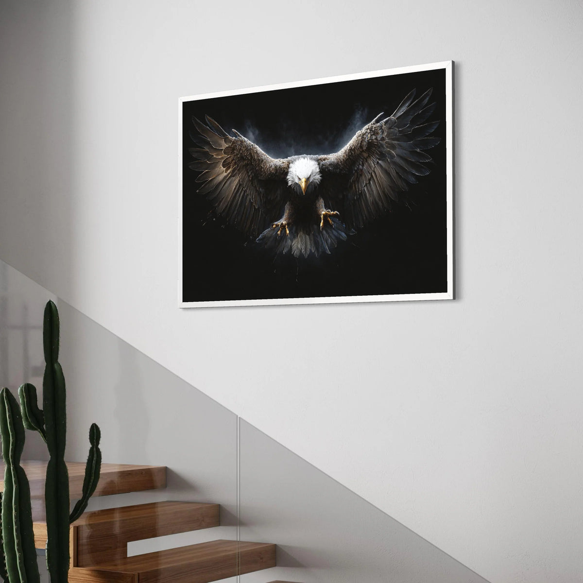 Majestic Bald Eagle Canvas Wall Art, Flying Bird of Prey, Wildlife Wall Decor, Powerful Animal Canvas, Nature Artwork Print Art