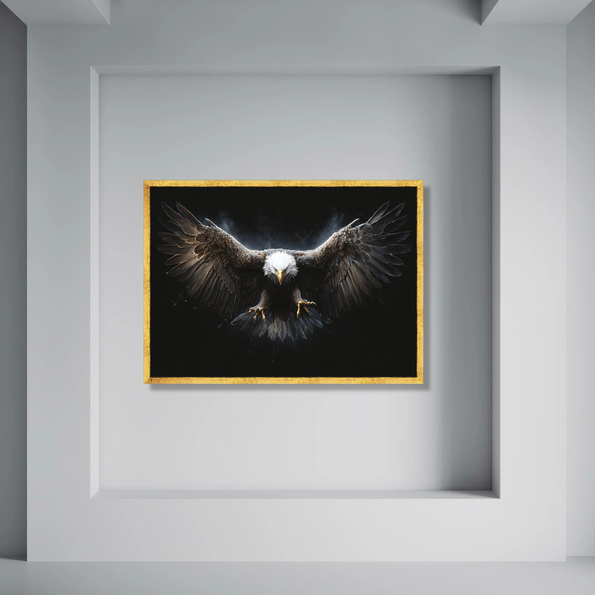 Majestic Bald Eagle Canvas Wall Art, Flying Bird of Prey, Wildlife Wall Decor, Powerful Animal Canvas, Nature Artwork Print Art