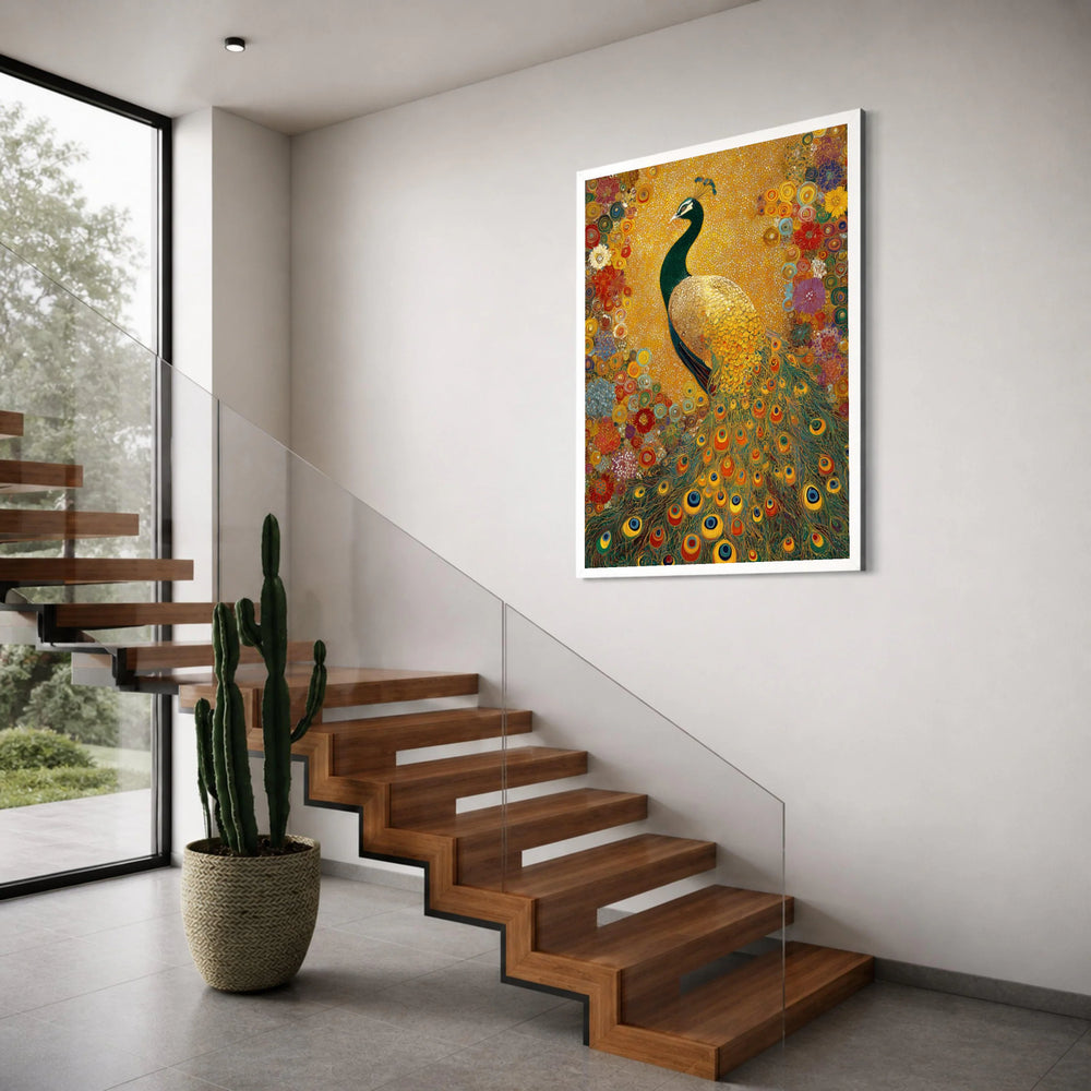Majestic Peacock Canvas Wall Art, Colorful Bird Painting, Floral Nature Decor, Vibrant Home Decoration, Ready to Hang Artwork Print Art