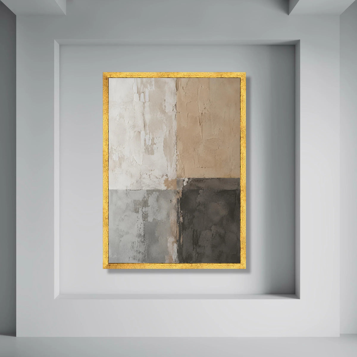 Neutral Toned Abstract Wall Art, Modern Minimalist Canvas, Earthy Color Blocks, Contemporary Home Decor, Ready to Hang Canvas Print Art
