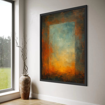 Warm Sunset Glow Abstract Canvas, Modern Wall Art, Earth Tone Canvas Decoration, Contemporary Home Art, Large Canvas Painting Print Art