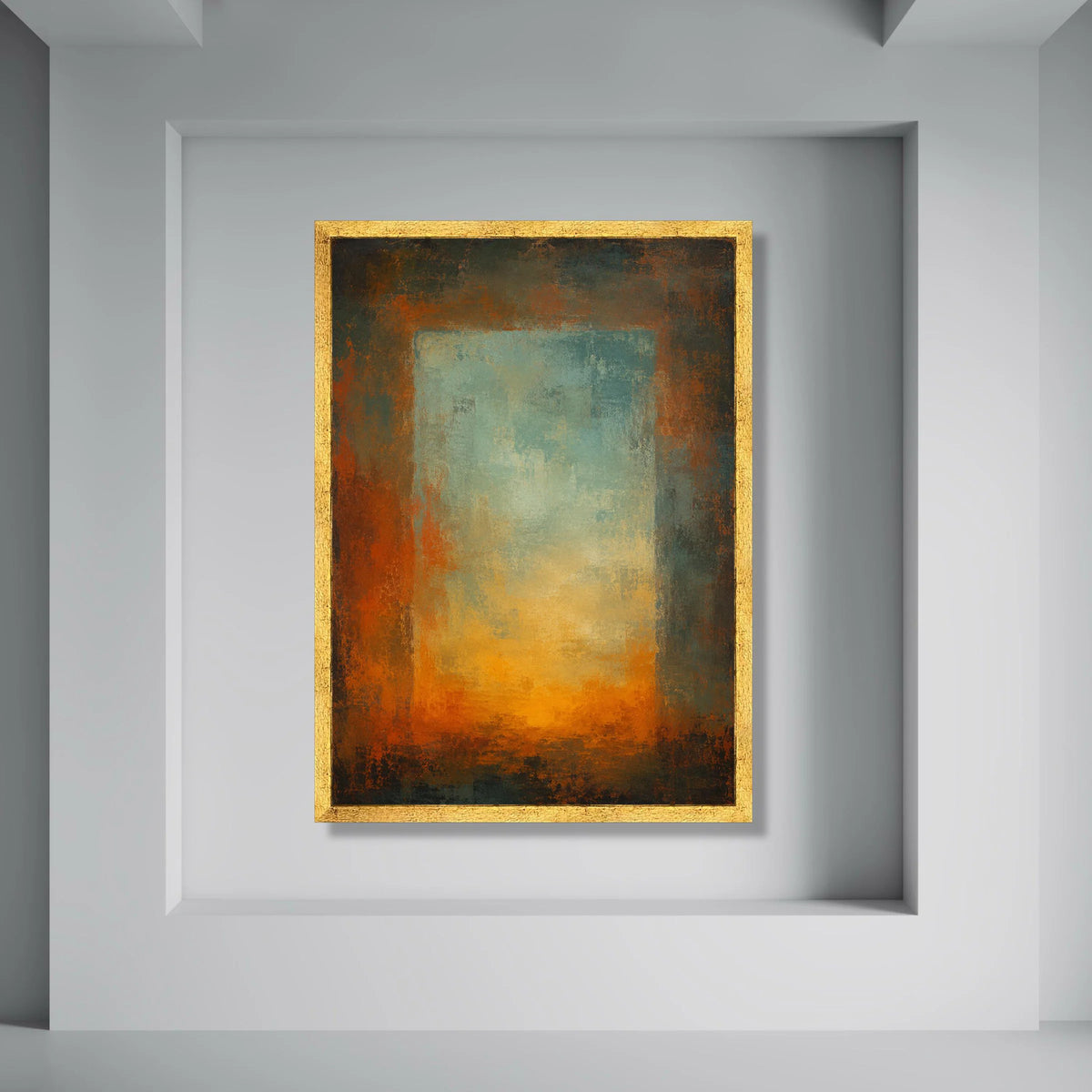 Warm Sunset Glow Abstract Canvas, Modern Wall Art, Earth Tone Canvas Decoration, Contemporary Home Art, Large Canvas Painting Print Art