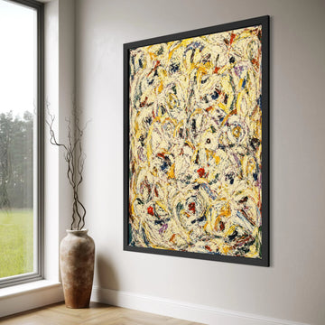 Energetic Swirl Pattern Canvas, Abstract Expressionist Wall Art, Colorful Modern Design, Dynamic Home Decoration, Ready to Hang Print Art