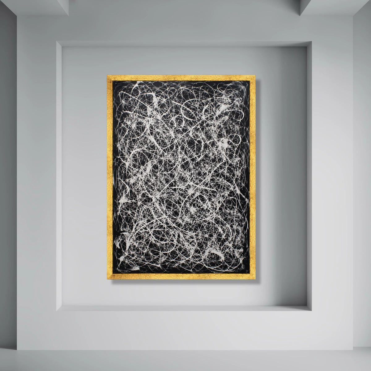 Modern Abstract Black and White Canvas Wall Art, Dynamic Line Art Painting, Contemporary Home Decor, Ready to Hang Canvas Design Print Art