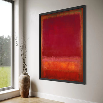 Warm Abstract Red Canvas Wall Art, Modern Color Block Painting, Contemporary Home Decor, Bold Minimalist Design, Ready to Hang Print Art