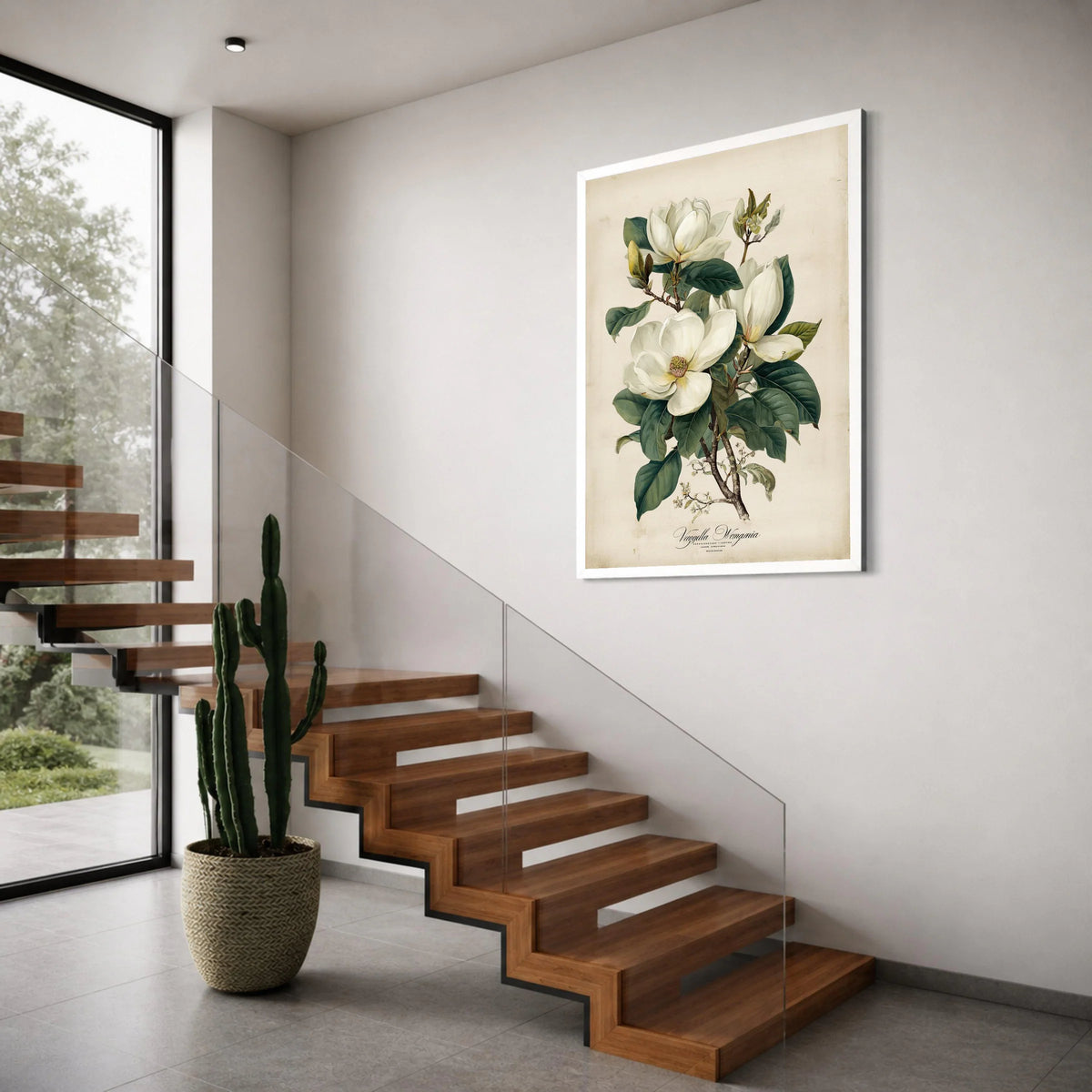 Magnolia Blossom Botanical Print, Vintage Flower Canvas, Floral Wall Art, Garden Nature Illustration, Classic Home Decoration Print Art