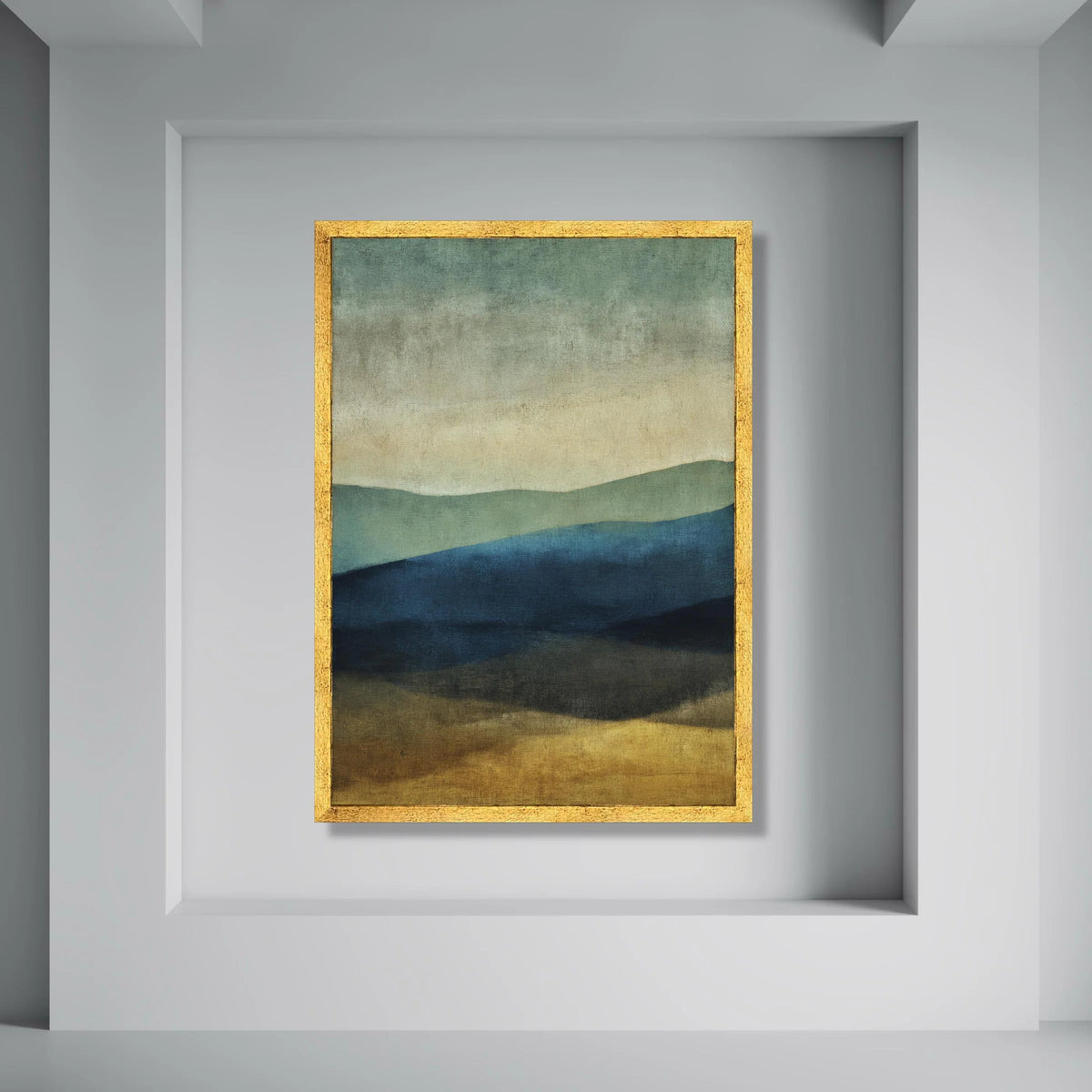 Abstract Layered Landscape Canvas Wall Art, Modern Horizon Design, Earth Tone Home Decor, Calming Nature Scene, Ready to Hang Print Art
