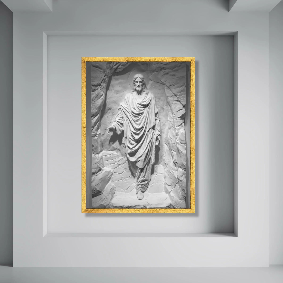 Jesus Christ Sculpture Canvas Wall Art, Spiritual Religious Home Decor, Faith Canvas, Christian Wall Hanging, Inspirational Canvas Print Art