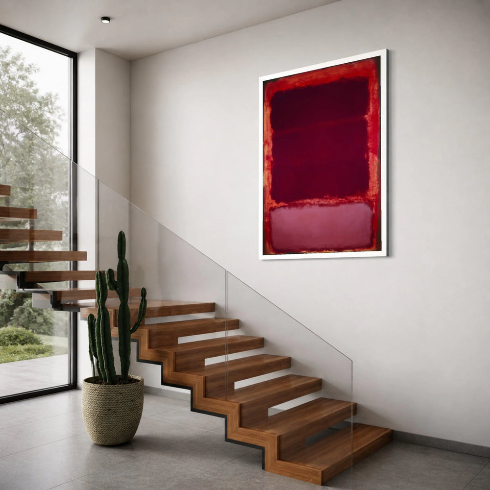 Deep Red Abstract Canvas Wall Art, Modern Artistic Painting, Bold Color Blocks, Contemporary Home Decor, Red and Maroon Canvas Print Art