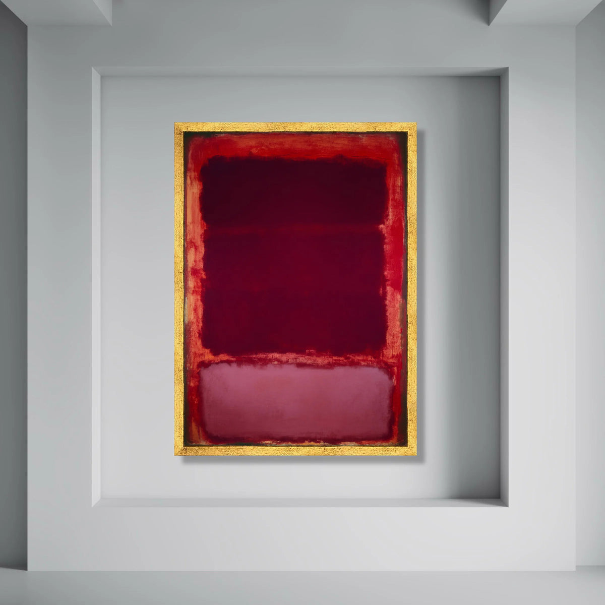Deep Red Abstract Canvas Wall Art, Modern Artistic Painting, Bold Color Blocks, Contemporary Home Decor, Red and Maroon Canvas Print Art