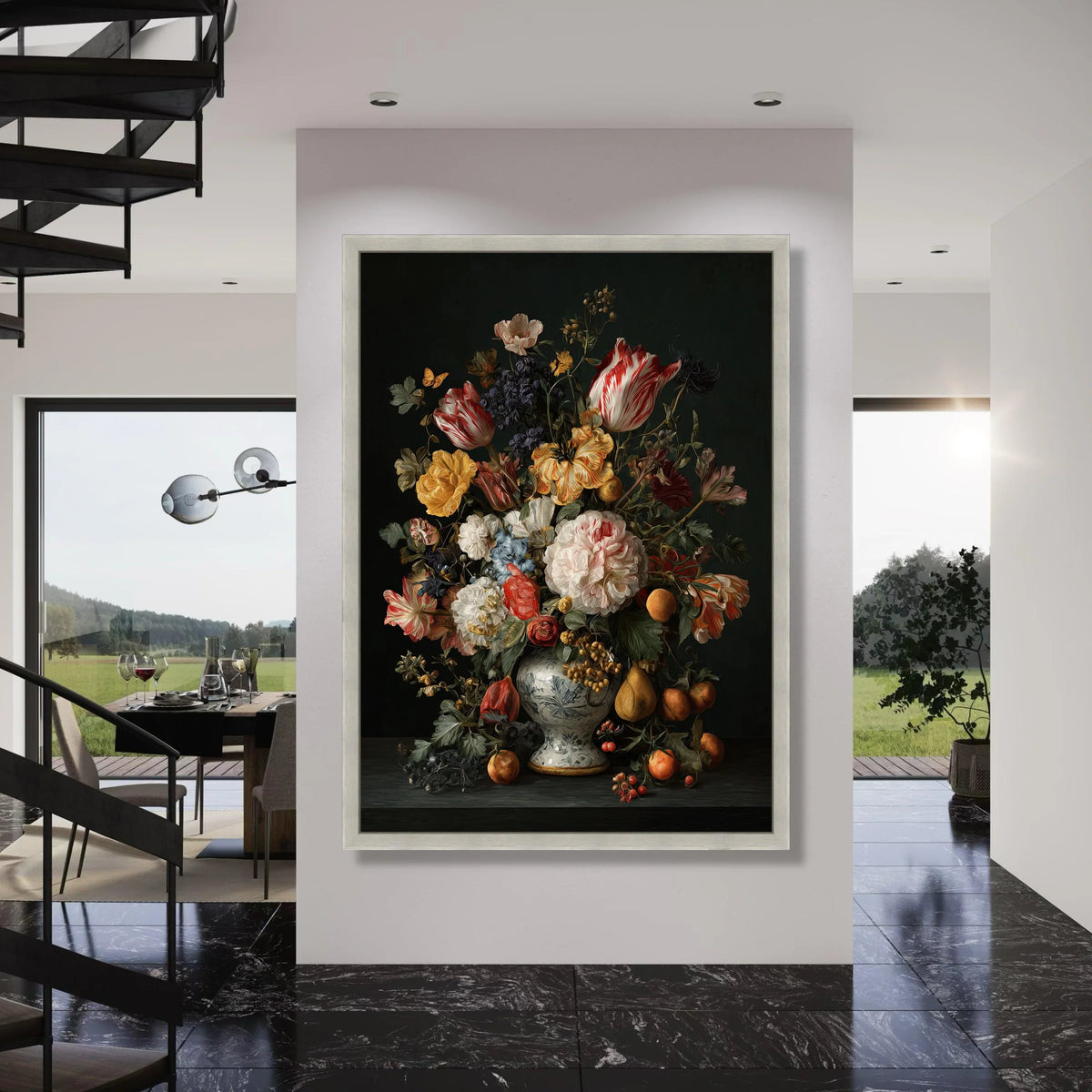 Classic Floral Still Life Canvas, Vintage Bouquet Wall Art, Elegant Flower Arrangement Canvas, Botanical Home Decor, Ready to Hang Print Art